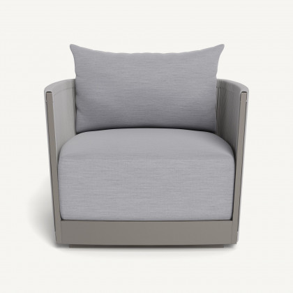 Harbour Antigua Lounge Chair - Aluminum Taupe / Panama Cloud / Rope Light Gray