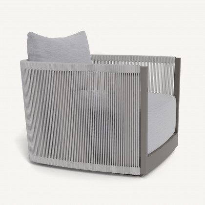 Harbour Antigua Lounge Chair - Aluminum Taupe / Panama Cloud / Rope Light Gray