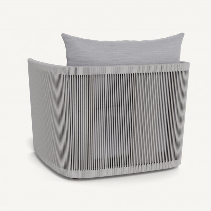 Harbour Antigua Lounge Chair - Aluminum Taupe / Panama Cloud / Rope Light Gray