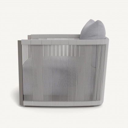 Harbour Antigua Lounge Chair - Aluminum Taupe / Panama Cloud / Rope Light Gray
