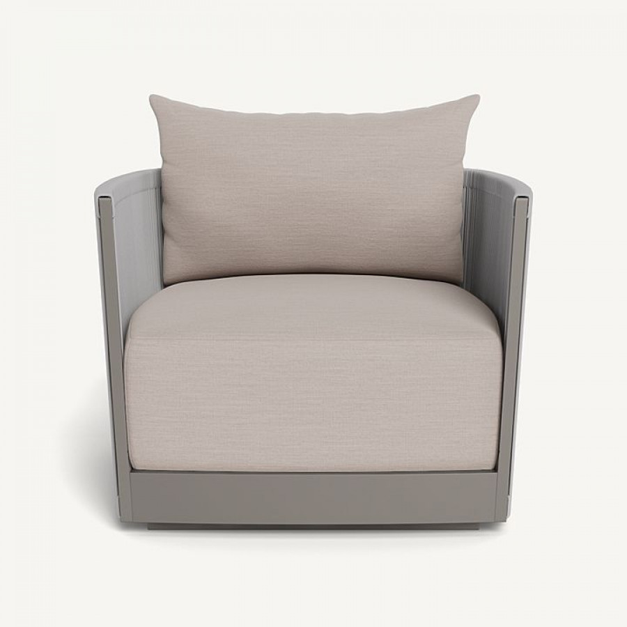 Harbour Antigua Lounge Chair - Aluminum Taupe / Panama Marble / Rope Light Gray