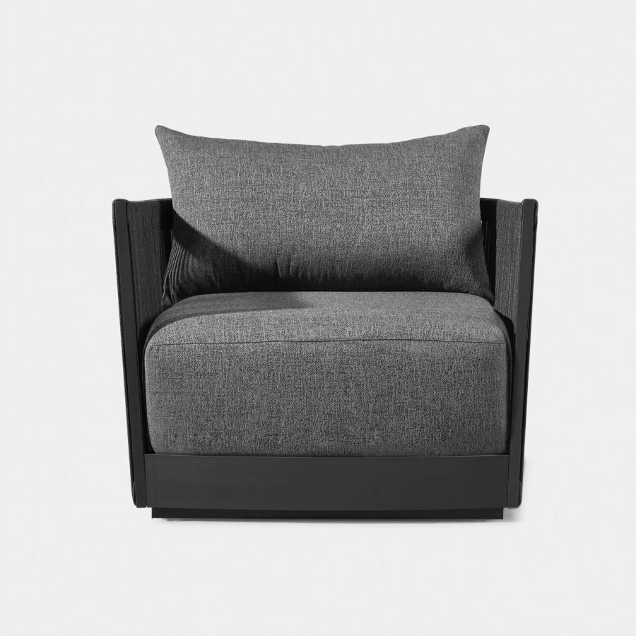 Harbour Antigua Lounge Chair - Aluminum Taupe, Riviera Slate, Rope Light Gray