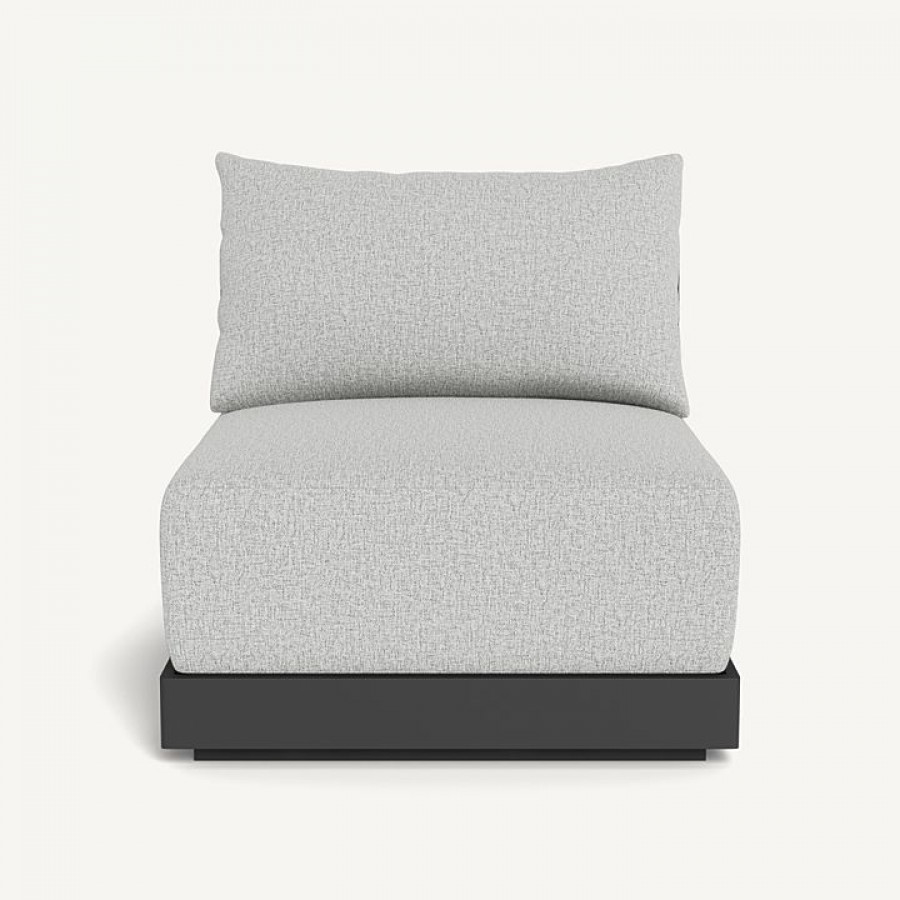 Harbour Antigua Armless Single - Aluminum Asteroid / Copacabana Sand / Rope Dark Gray