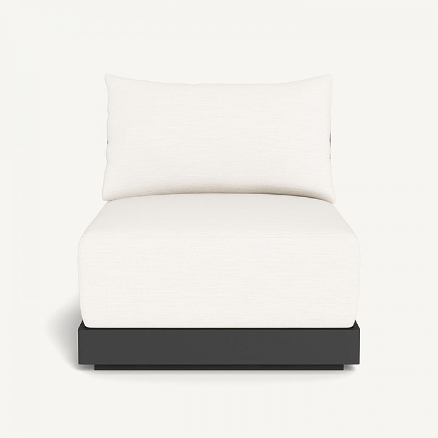 Harbour Antigua Armless Single - Aluminum Asteroid / Panama Blanco / Rope Dark Gray