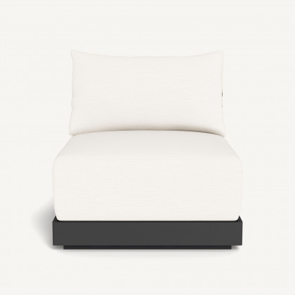 Harbour Antigua Armless Single - Aluminum Asteroid / Panama Blanco / Rope Dark Gray