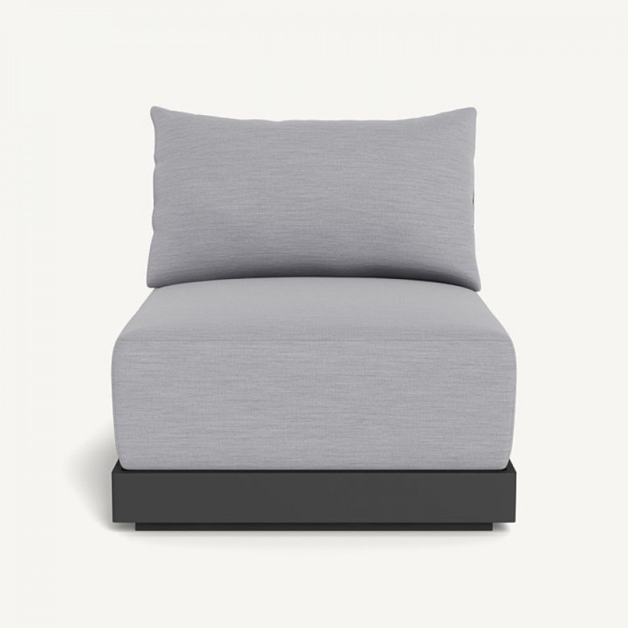 Harbour Antigua Armless Single - Aluminum Asteroid / Panama Cloud / Rope Dark Gray