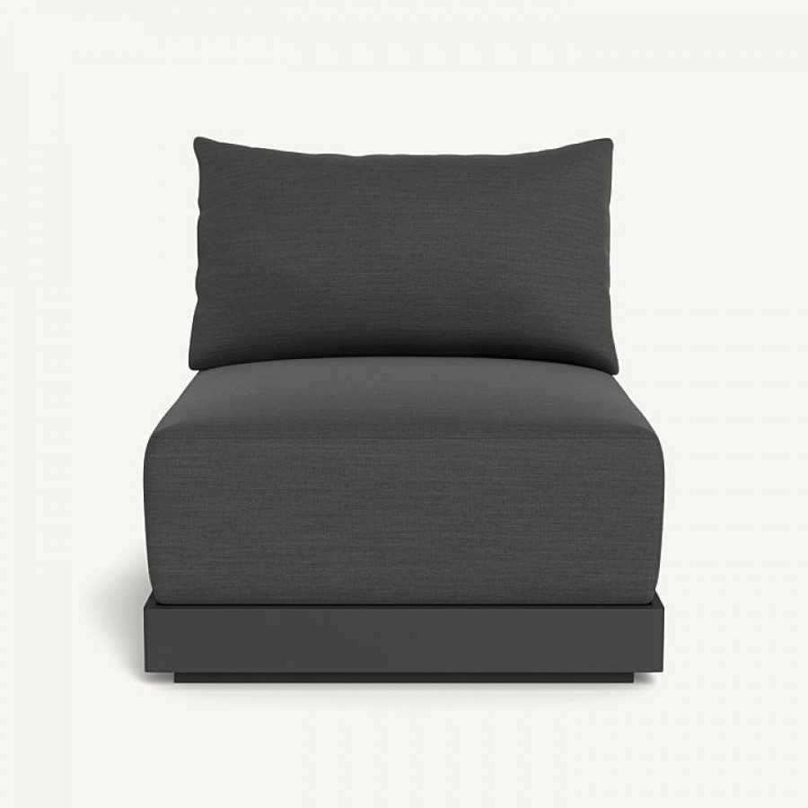 Harbour Antigua Armless Single - Aluminum Asteroid / Panama Grafito / Rope Dark Gray