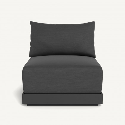 Harbour Antigua Armless Single - Aluminum Asteroid / Panama Grafito / Rope Dark Gray