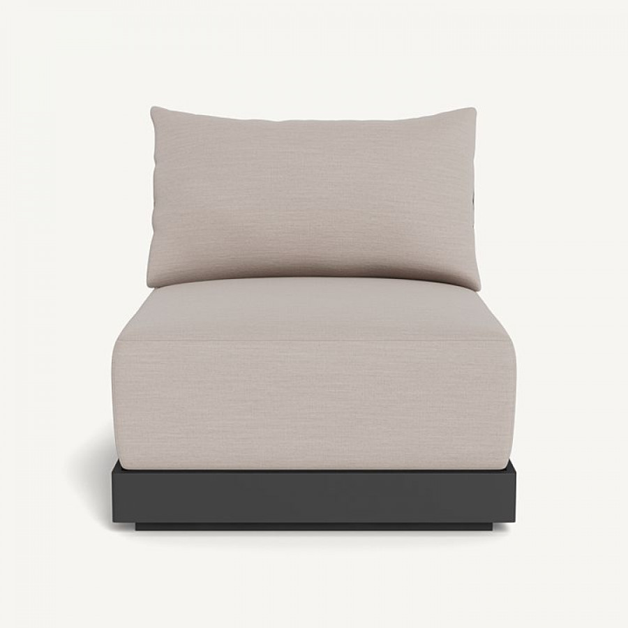 Harbour Antigua Armless Single - Aluminum Asteroid / Panama Marble / Rope Dark Gray