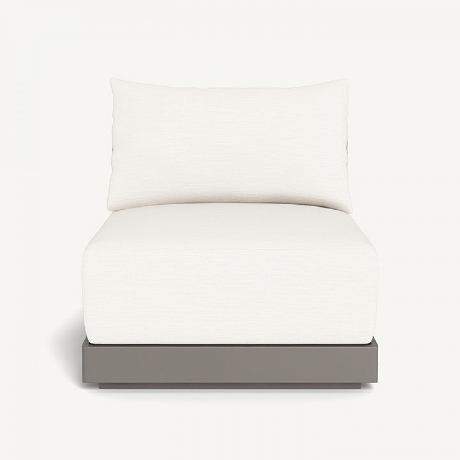 Harbour Antigua Armless Single - Aluminum Taupe / Panama Blanco / Rope Light Gray