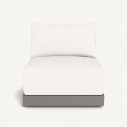 Harbour Antigua Armless Single - Aluminum Taupe / Panama Blanco / Rope Light Gray