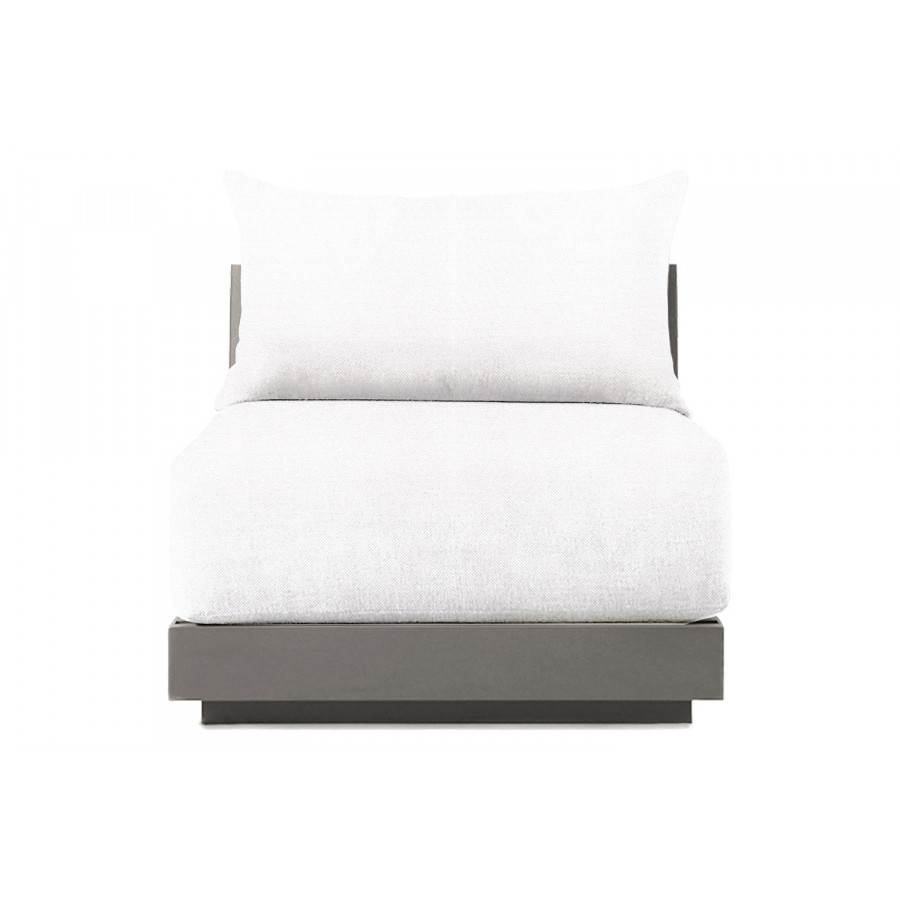 Harbour Antigua Armless Single - Aluminum Taupe, Panama Blanco