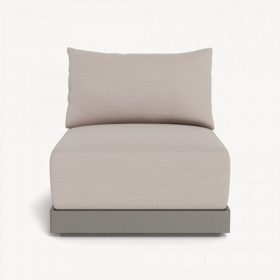 Harbour Antigua Armless Single - Aluminum Taupe, Panama Marble