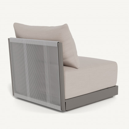Harbour Antigua Armless Single - Aluminum Taupe, Panama Marble