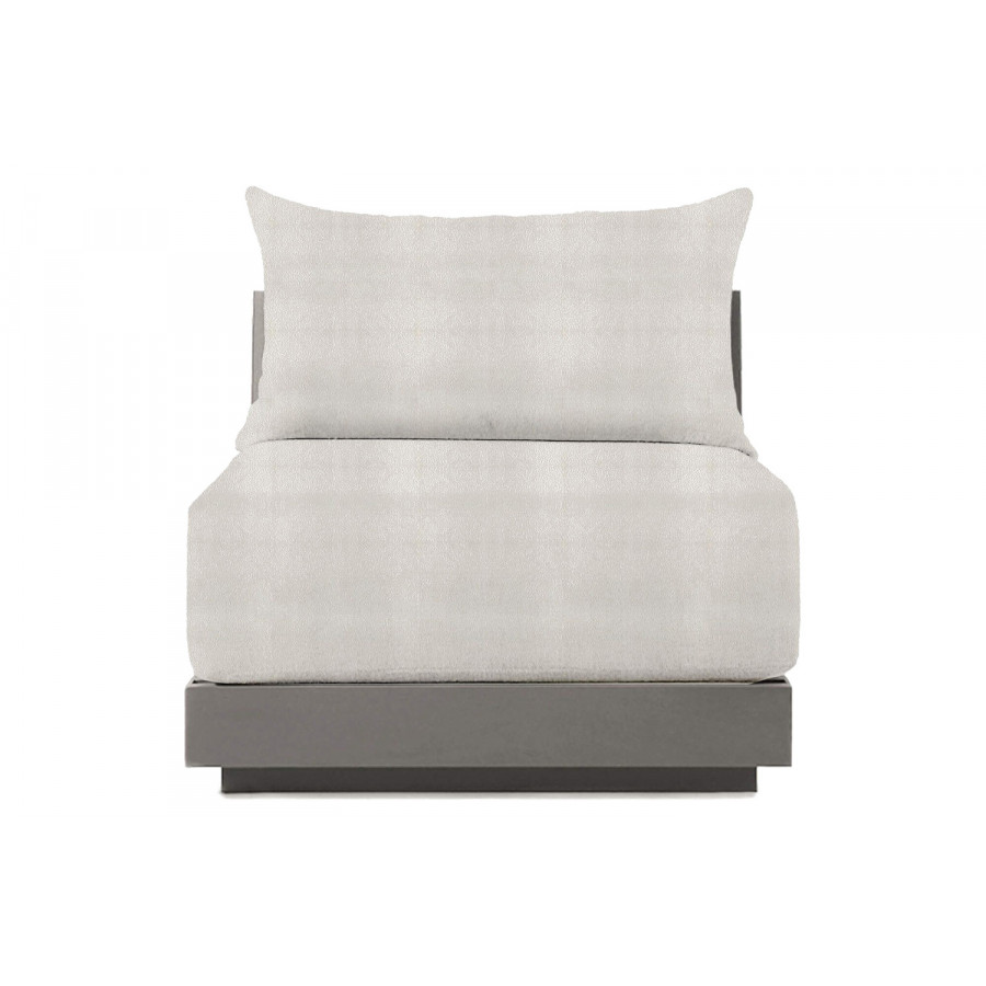 Harbour Antigua Armless Single - Aluminum Taupe, Riviera Ivory