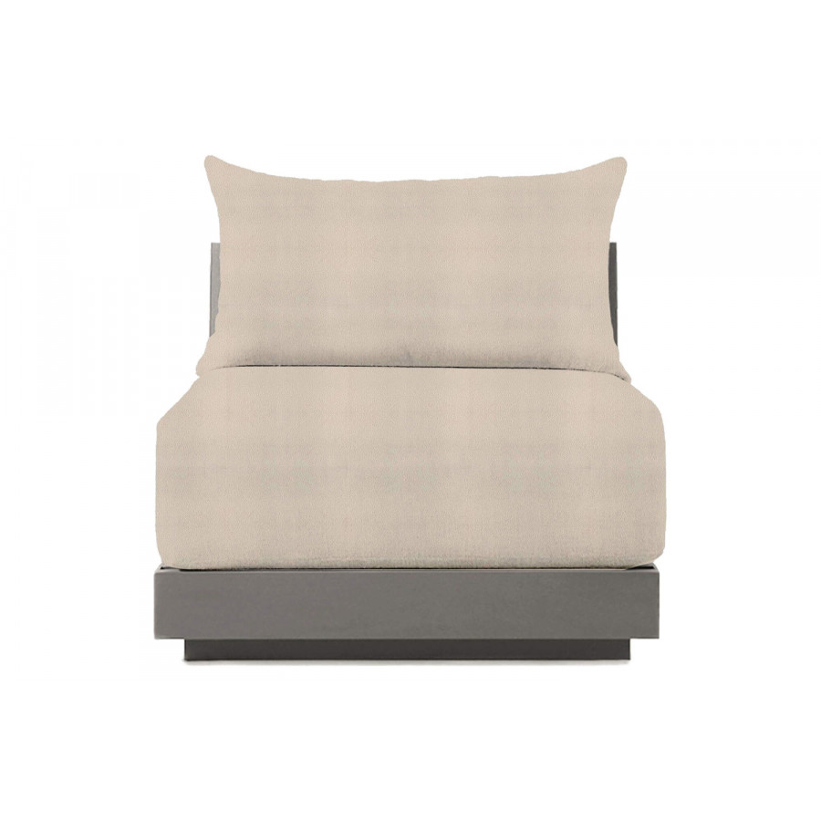 Harbour Antigua Armless Single - Aluminum Taupe, Riviera Sand