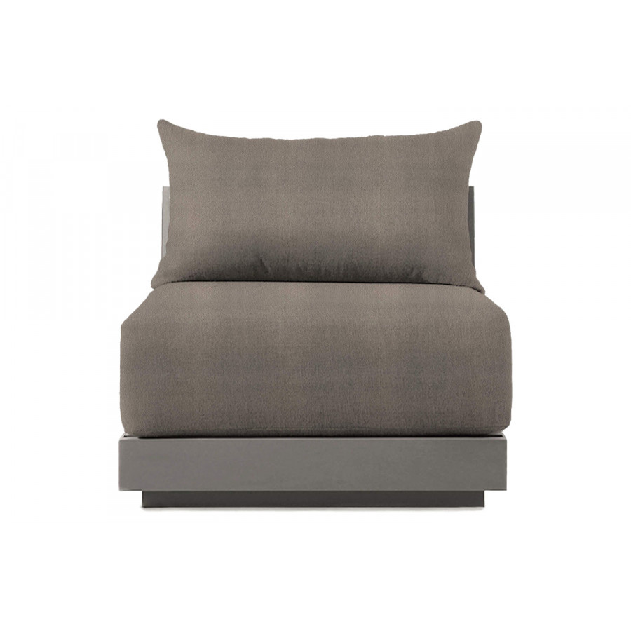 Harbour Antigua Armless Single - Aluminum Taupe, Riviera Stone