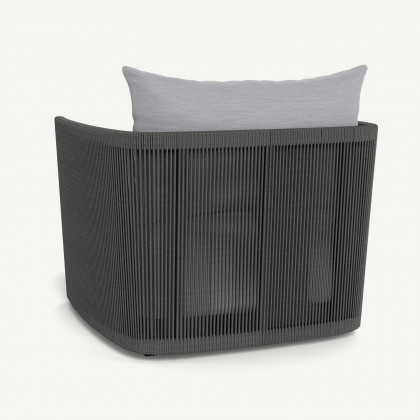 Harbour Antigua Swivel Lounge Chair - Aluminum Asteroid / Panama Cloud / Rope Dark Gray