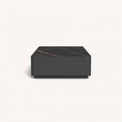 Harbour Antigua Rectangle Coffee Table - Aluminum Asteroid / Laminam Noir