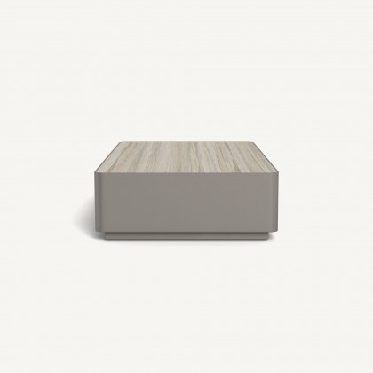 Harbour Antigua Rectangle Coffee Table - Aluminum Taupe / Laminam Grigio