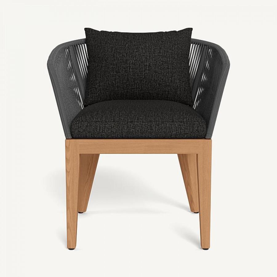 Harbour Avalon Dining Chair - Teak Natural / Copacabana Midnight / Rope Dark Gray