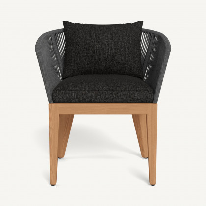 Harbour Avalon Dining Chair - Teak Natural / Copacabana Midnight / Rope Dark Gray