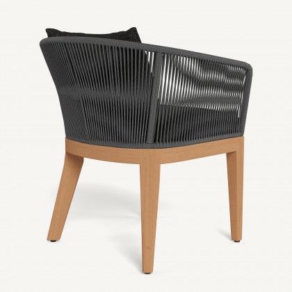 Harbour Avalon Dining Chair - Teak Natural / Copacabana Midnight / Rope Dark Gray