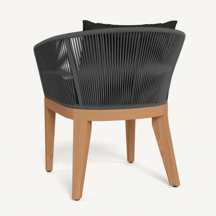 Harbour Avalon Dining Chair - Teak Natural / Copacabana Midnight / Rope Dark Gray