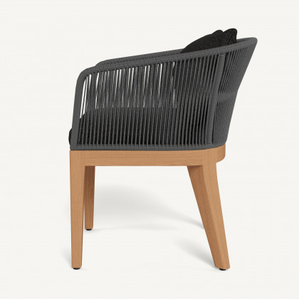 Harbour Avalon Dining Chair - Teak Natural / Copacabana Midnight / Rope Dark Gray
