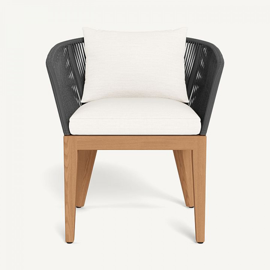 Harbour Avalon Dining Chair - Teak Natural / Panama Blanco / Rope Dark Gray