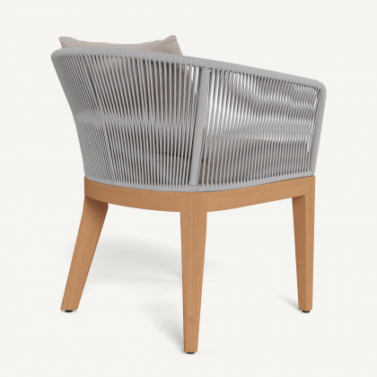 Harbour Avalon Dining Chair - Teak Natural, Panama Marble, Rope Light Gray