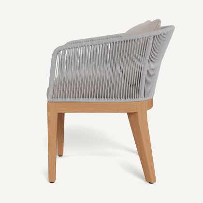 Harbour Avalon Dining Chair - Teak Natural / Panama Marble / Rope Light Gray
