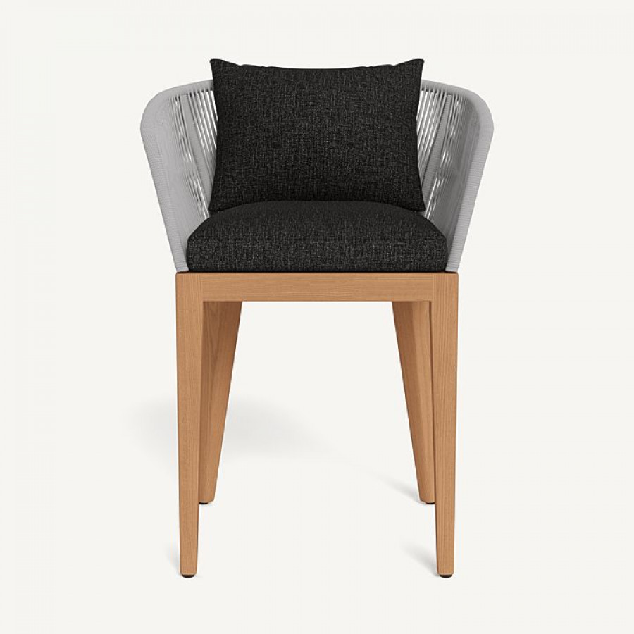 Harbour Avalon Counter Stool - Teak Natural / Copacabana Midnight / Rope Light Gray
