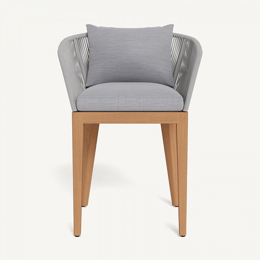 Harbour Avalon Counter Stool - Teak Natural / Panama Cloud / Rope Light Gray