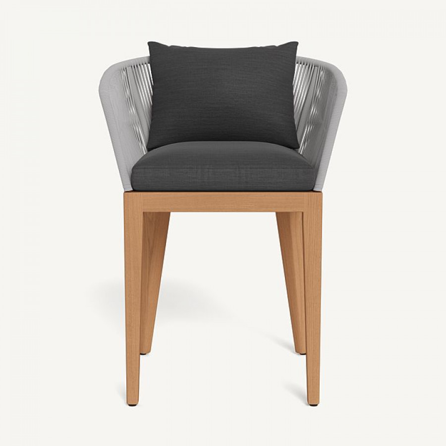 Harbour Avalon Counter Stool - Teak Natural / Panama Grafito / Rope Light Gray