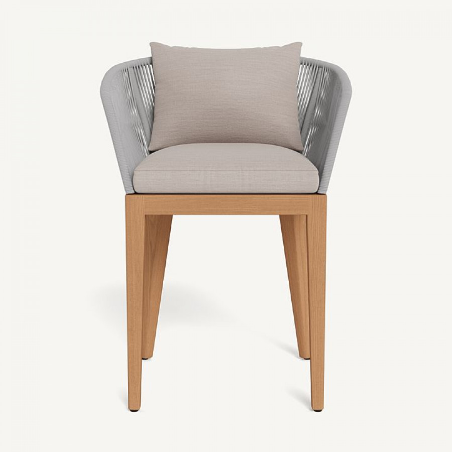 Harbour Avalon Counter Stool - Teak Natural / Panama Marble / Rope Light Gray