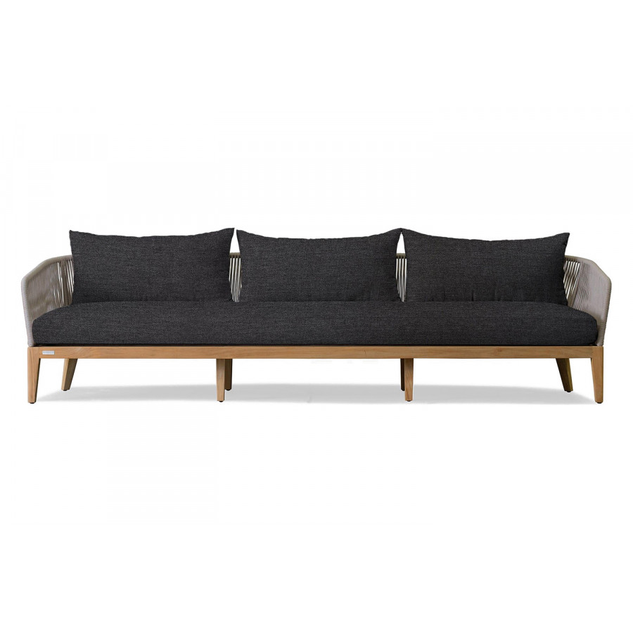 Harbour Avalon 3 Seat Sofa - Teak Natural, Lisos Grafito