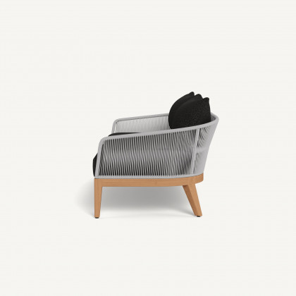 Harbour Avalon 2 Seat Sofa - Teak Natural / Copacabana Midnight / Rope Light Gray