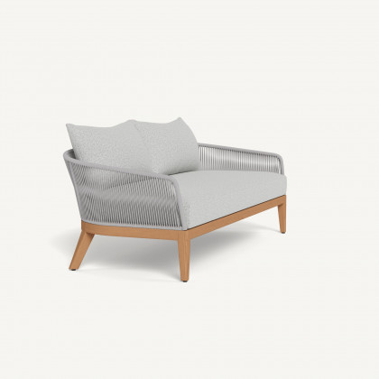 Harbour Avalon 2 Seat Sofa - Teak Natural / Copacabana Sand / Rope Light Gray