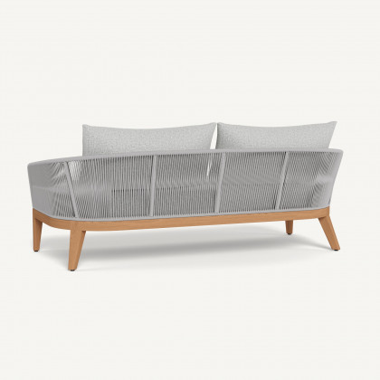 Harbour Avalon 2 Seat Sofa - Teak Natural / Copacabana Sand / Rope Light Gray