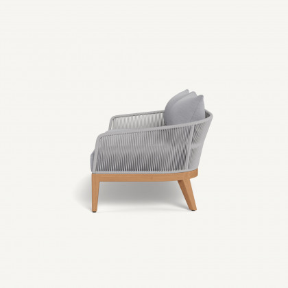 Harbour Avalon 2 Seat Sofa - Teak Natural / Panama Cloud / Rope Light Gray