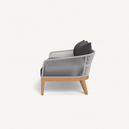 Harbour Avalon 2 Seat Sofa - Teak Natural / Panama Grafito / Rope Light Gray