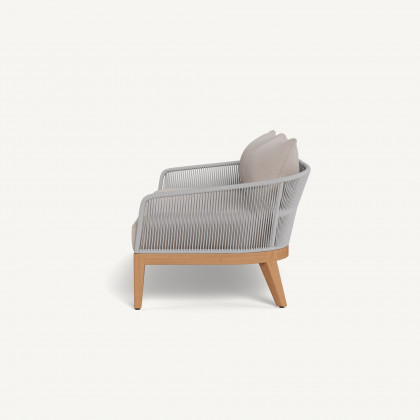 Harbour Avalon 2 Seat Sofa - Teak Natural / Panama Marble / Rope Light Gray