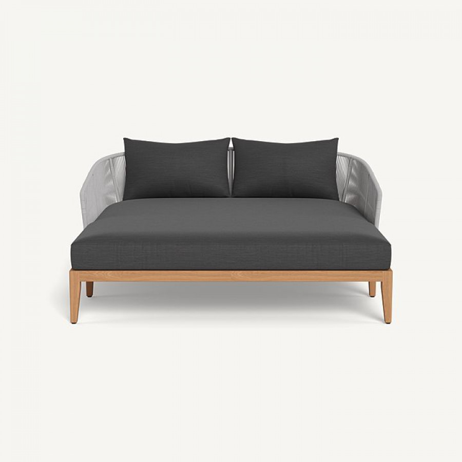 Harbour Avalon Daybed - Teak Natural / Panama Grafito / Rope Light Gray
