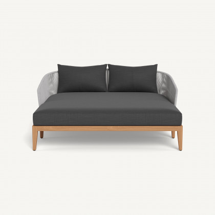Harbour Avalon Daybed - Teak Natural / Panama Grafito / Rope Light Gray