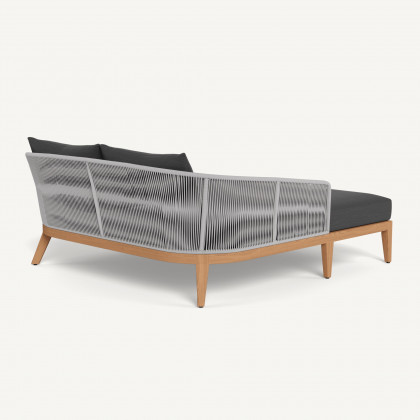 Harbour Avalon Daybed - Teak Natural / Panama Grafito / Rope Light Gray