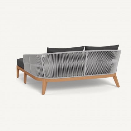 Harbour Avalon Daybed - Teak Natural / Panama Grafito / Rope Light Gray