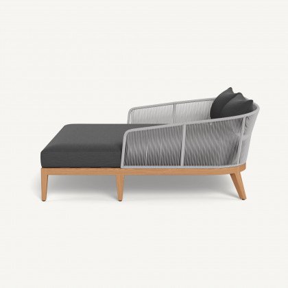 Harbour Avalon Daybed - Teak Natural / Panama Grafito / Rope Light Gray