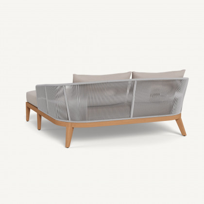 Harbour Avalon Daybed - Teak Natural / Panama Marble / Rope Light Gray