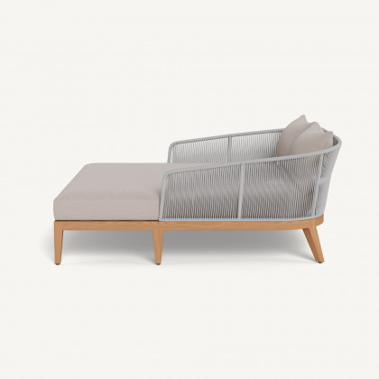 Harbour Avalon Daybed - Teak Natural / Panama Marble / Rope Light Gray
